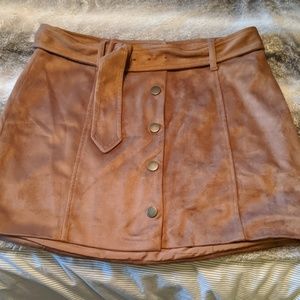 Faux suede skirt